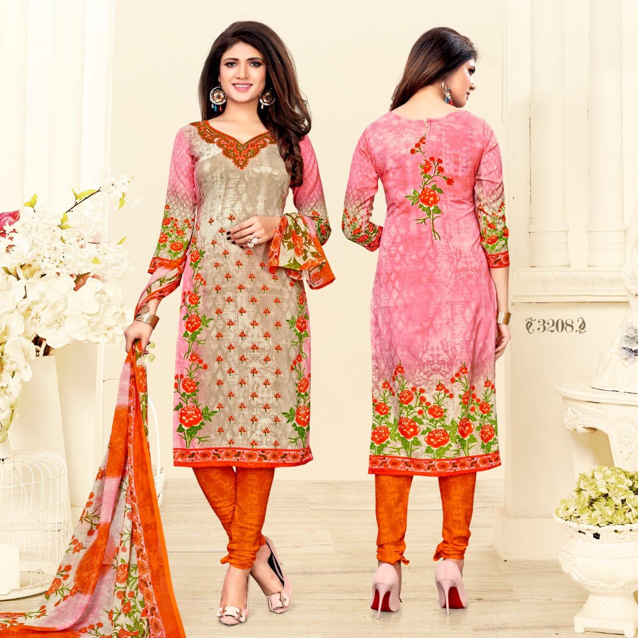 Kavya  Pure Crep Material   Tabby Silk Digital Print 